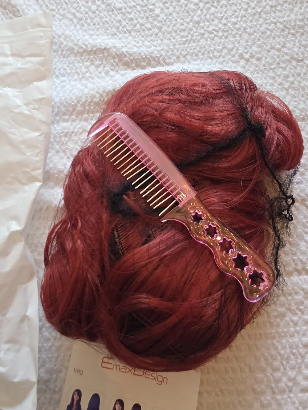 Burgundy Wig  - Packaged Elastic Hair Net